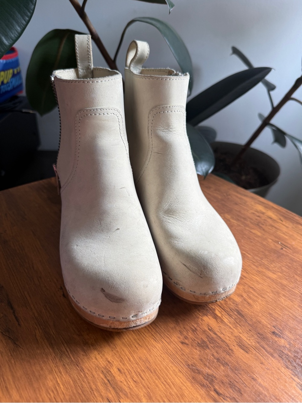 TOFFEL SWEDEN size 37 Womens Beige Suede Zip Ankle Booties - Picture 9 of 15